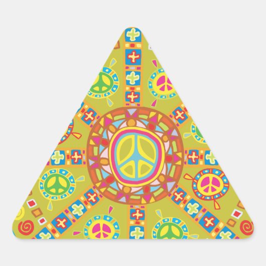 Peace Symbols Design Dreieckiger Aufkleber (Vorderseite)