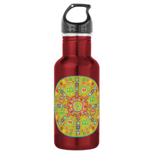 Peace Symbols Design Edelstahlflasche