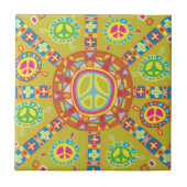 Peace Symbols Design Fliese (Vorderseite)