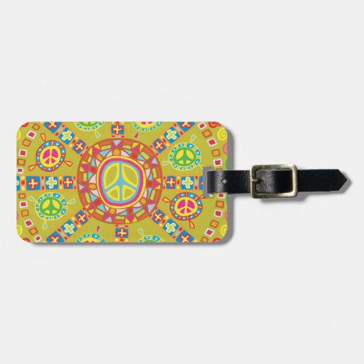 Peace Symbols Design Gepäckanhänger (Vorderseite horizontal)