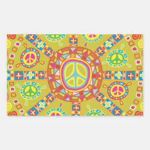 Peace Symbols Design Rechteckiger Aufkleber