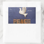 "Peace Taube" Rechteckiger Aufkleber (Tasche)