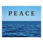 PEACE Text auf Blue Lake Michigan Poster (Vorderseite)