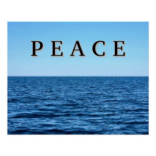 PEACE Text auf Blue Lake Michigan Poster