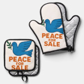 Peace themed apron ofenhandschuh & Topflappen-Set (Vorderseite/Rückseite)