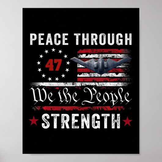 Peace Through Strength Trump Operation Midnight Ha Poster (Vorne)