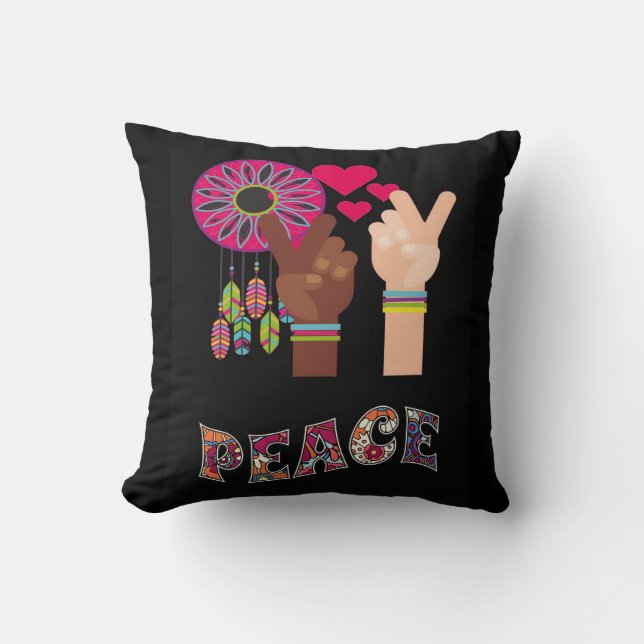 Peace Throw Kissen (Vorderseite)