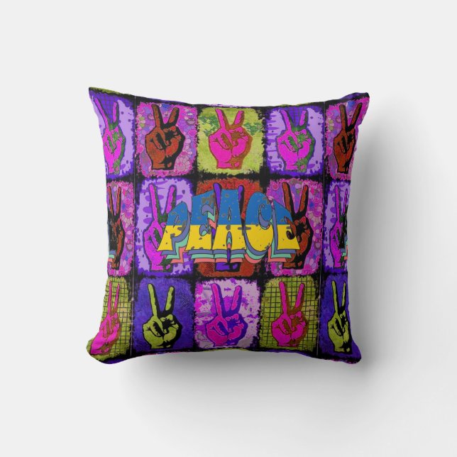 Peace Throw Kissen (Vorderseite)