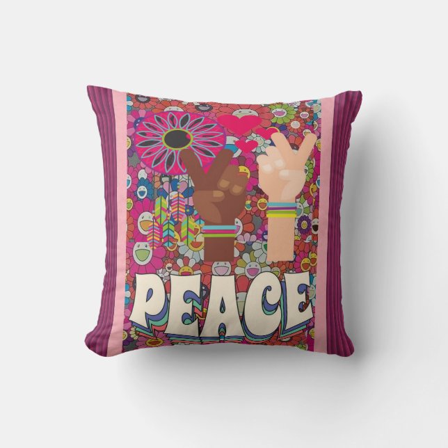 Peace Throw Kissen (Vorderseite)