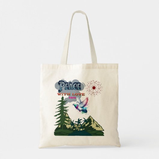 Peace Tote Bag - Minimalistische Inspiration Tragetasche (Rückseite)