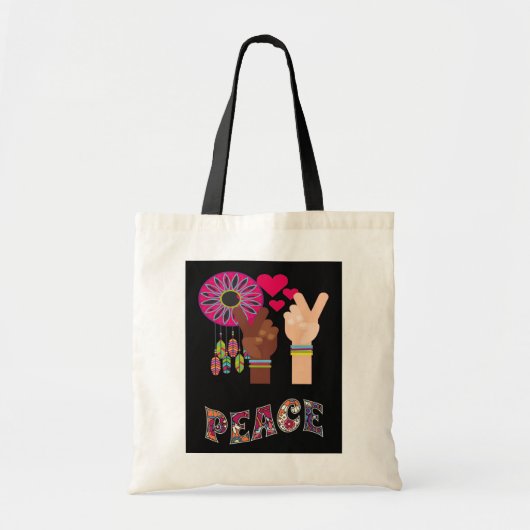 Peace Tote Bag Tragetasche (Vorne)