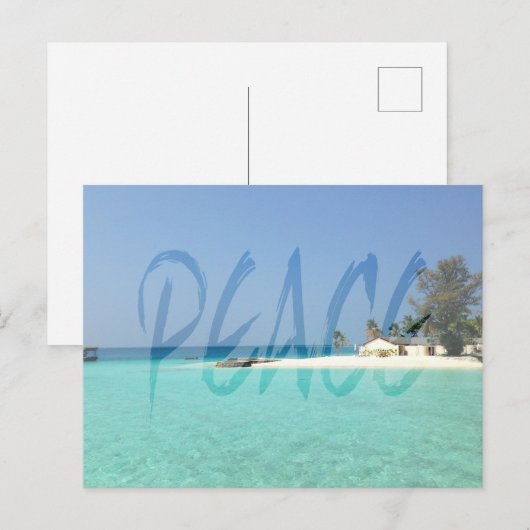 Peace Transparency White Graffiti Postcard Postkarte (Vorne/Hinten)