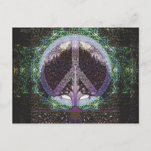 Peace Tree Mandala Herz Postkarte (Vorderseite)