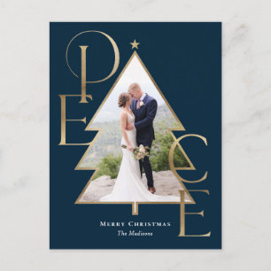 Peace Tree Modern Holiday Foto Card Postkarte