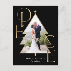 Peace Tree Modern Holiday Foto Card Postkarte