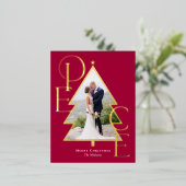Peace Tree REAL FOIL Holiday Foto Karte (Stehend vorne)