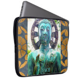 Peace Turquoise Buddha Statue Gold Mosaik Foto Laptopschutzhülle (Vorne Rechts)