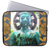 Peace Turquoise Buddha Statue Gold Mosaik Foto Laptopschutzhülle (Vorderseite)