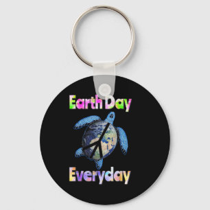 Peace Turtle Earth Day Jeden Turtle Watercolor Schlüsselanhänger