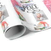 Peace Typografy Christmas Gnomes Holiday Geschenkpapier (Rolleneckpunkt)