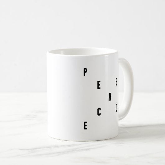 Peace Typography Kaffeetasse (VorderseiteRechts)