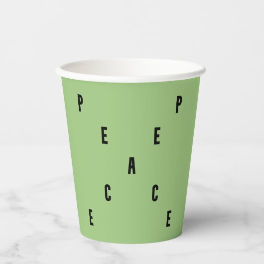 Peace Typography Pappbecher (Vorderseite)