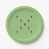 Peace Typography Pappteller (Vorderseite)
