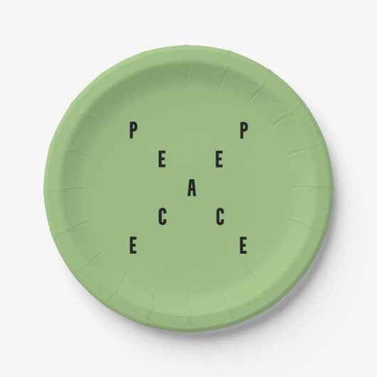 Peace Typography Pappteller (Vorderseite)