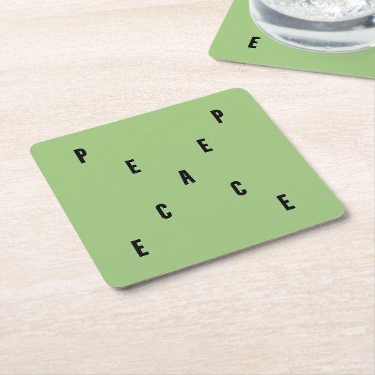 Peace Typography Rechteckiger Pappuntersetzer (angewinkelt)