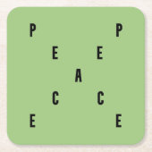 Peace Typography Rechteckiger Pappuntersetzer (Vorderseite)