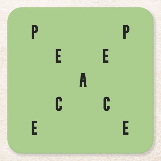 Peace Typography Rechteckiger Pappuntersetzer (Vorderseite)