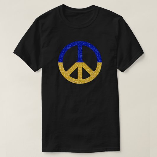 Peace Ukraina Flag Glitzer T - Shirt (Design vorne)