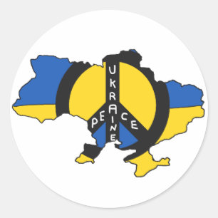 Peace Ukraine Flag Karte Runder Aufkleber