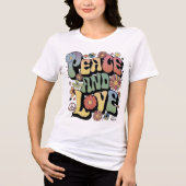 Peace und Love Retro Tri-Blend Shirt (Vorderseite)