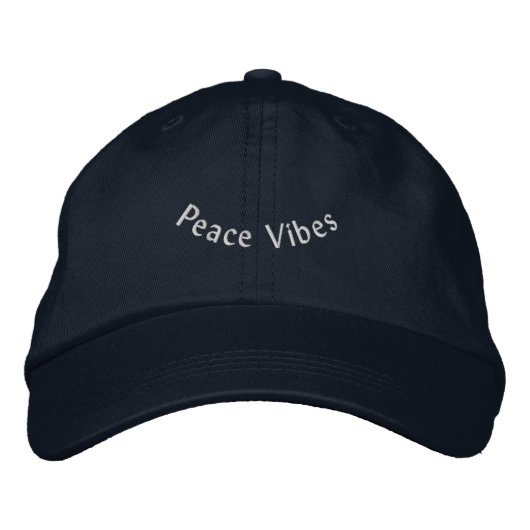Peace Vibes Bleibe Grounded and Stylish Navy-Hat Bestickte Baseballkappe (Vorderseite)