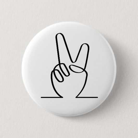 Peace vrede symbol. V vingers voor vrijheid.  Button (Vorderseite)