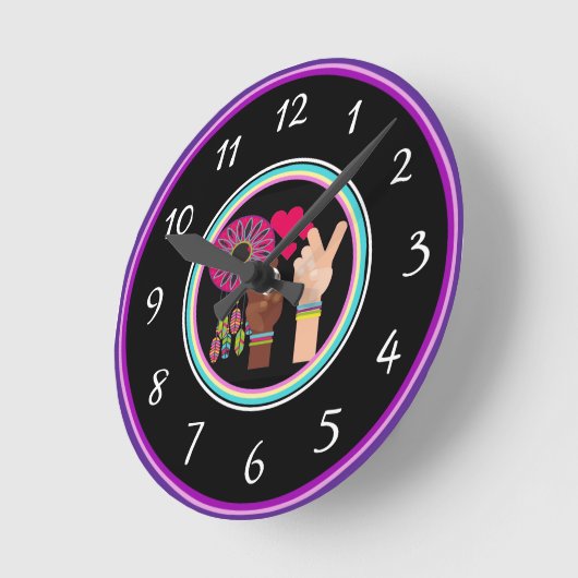 Peace Wall Clock Runde Wanduhr (Winkel)