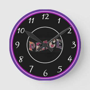 Peace Wall Clock Runde Wanduhr