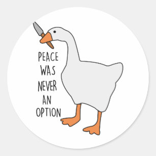 Peace was never an option , Funny animal Runder Aufkleber