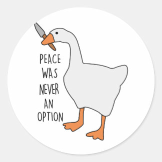 Peace was never an option , Funny animal Runder Aufkleber