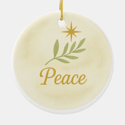 “Peace” Watercolor Christmas Ornament (Hinten)