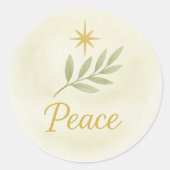 “Peace” Watercolor Christmas Sticker (Vorderseite)