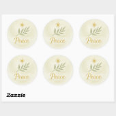 “Peace” Watercolor Christmas Sticker (Blatt)