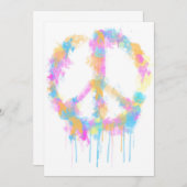 Peace Watercolor Design Einladung/Grußkarte Einladung (Vorne/Hinten)