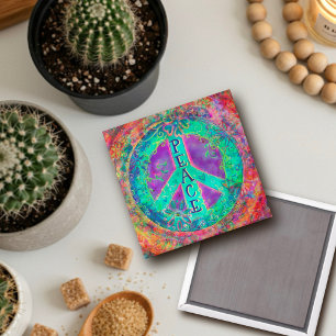 Peace Whimsisical Hübsch Colorful Floral Inspirivi Magnet