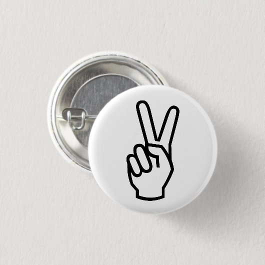 Peace white black hand - Moderne Grafik Button (Vorne & Hinten)