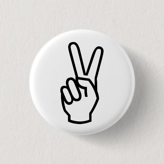 Peace white black hand - Moderne Grafik Button (Vorderseite)