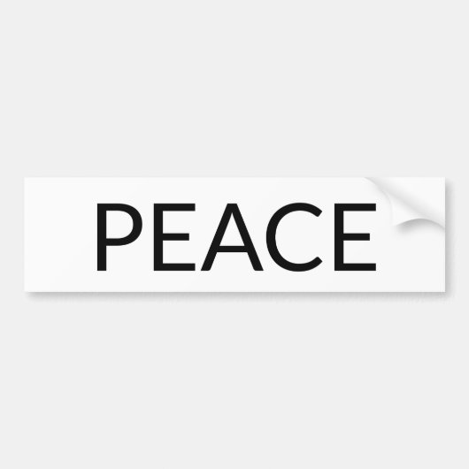 Peace White Black Typografy simple minimalistisch Autoaufkleber (Vorne)