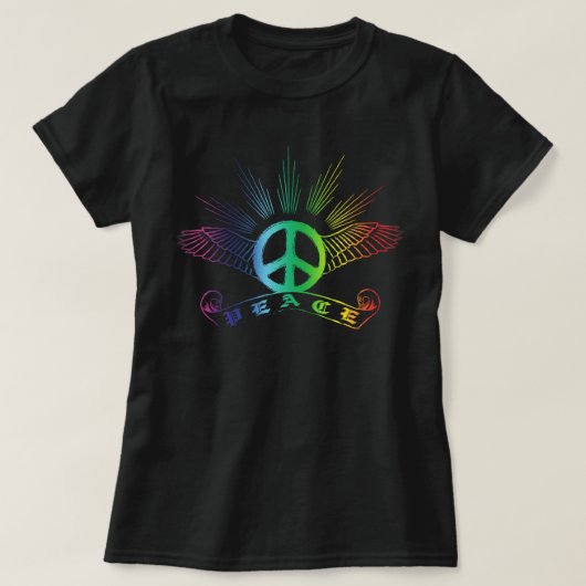 Peace Wings Rainbow T-Shirt (Design vorne)