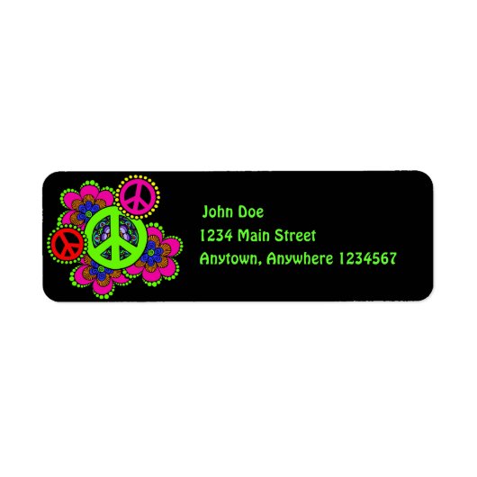 Peace with Blume Return Address Label (Vorne)